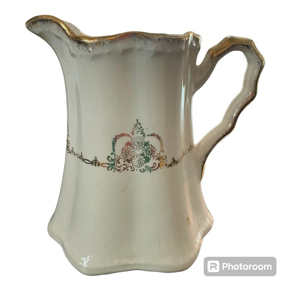 CROOKSVILLE vtg china creamer in gold & cream - random matching sugar lid - EUC - Picture 1 of 9